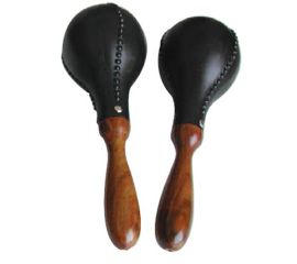 MARACAS PLASTICA MANICO LEGNO