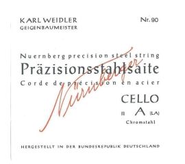 CORDE PER VIOLONCELLO I A LA CHROMSTAHL NURNBERGER GEWA NUREMO 90 KARL WEIDLER S