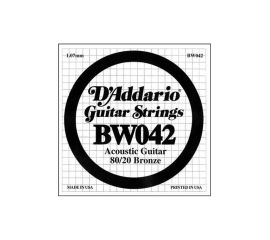 CORDA PER CHITARRA ACUSTICA 80-20 BRONZE STRINGS BW 042 D' ADDARIO