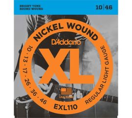 D'ADDARIO EXL110 NICKEL WOUND ELECTRIC GUITAR STRINGS, REGULAR LIGHT, 10-46