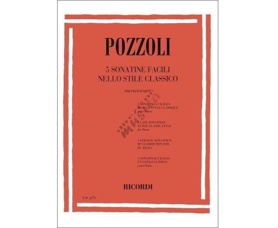 POZZOLI 5 SONATINE FACILI PER PIANOFORTE