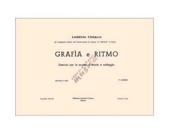 CIRIACO - GRAFIA E RITMO I CORSO