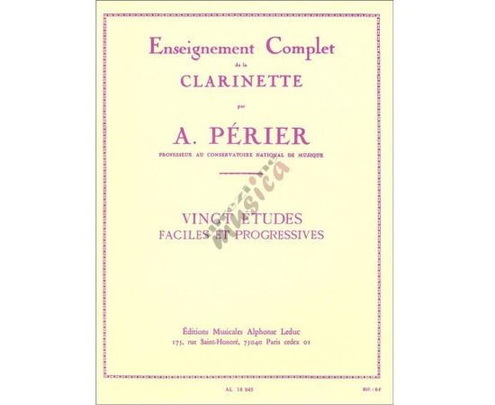 PERIER - VINGT (20) ETUDES FACILES ET PROGRESSIVES