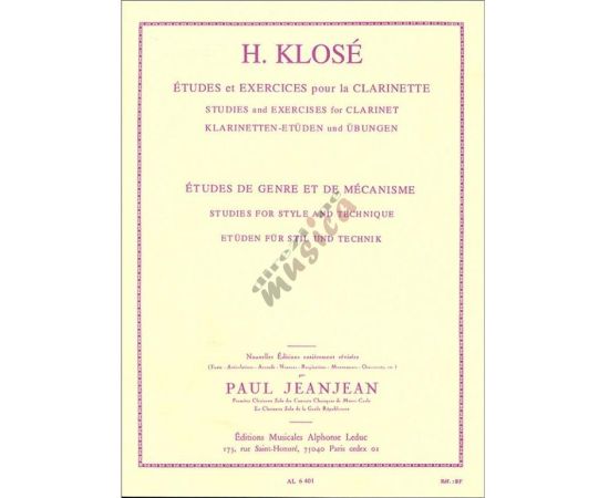 KLOSE - ETUDES DE GENRE ET DE MECANISME