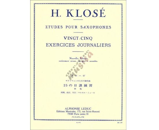 KLOSE - 25 EXERCICES JOURNALIERS SAX