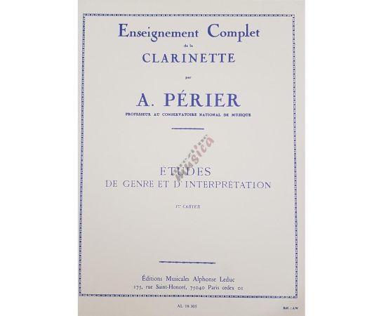 PERIER - ETUDES DE GENRE ET D'INTERPRETATION