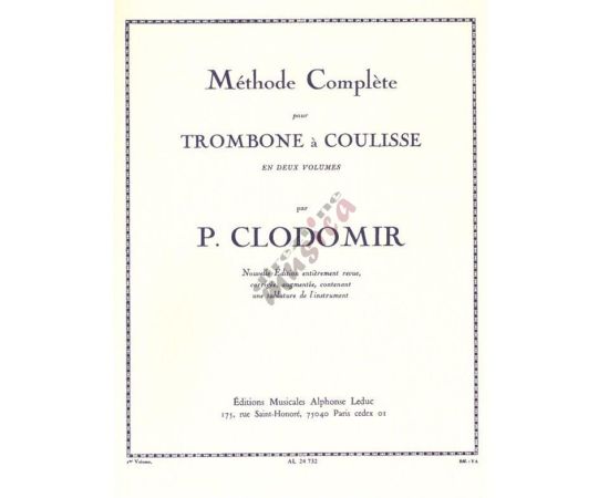 CLODOMIR - METODO COMPLETO TROMBONE COULISSE VOL. 1