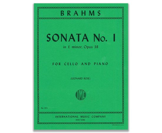 BRAHMS - SONATA N. 1 IN E MINOR, OPUS 38