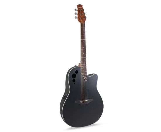 Ovation Applause AE44-5S Mid Cutaway Satin Black chitarra acustica elettrificata