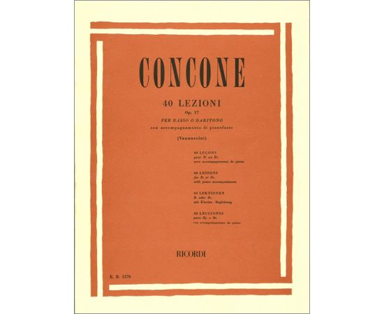 40 LEZIONI OPUS 17 PER BASSO O BARITONO - CONCONE