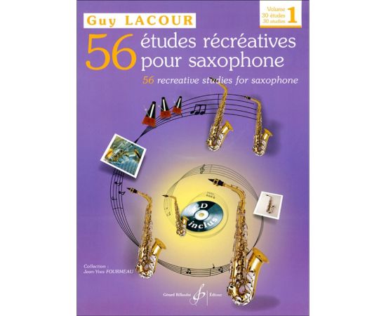 56 ETUDES RECREATIVES POUR SAXOPHONE VOLUME I - LACOUR