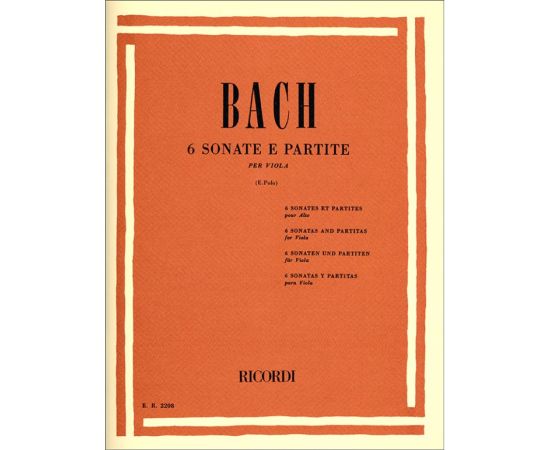 6 SONATE E PARTITE PER VIOLA - BACH