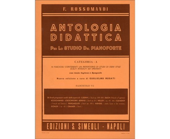 ANTOLOGIA DIDATTICA CATEGORIA A PER PIANOFORTE FASCICOLO 6 - ROSSOMANDI