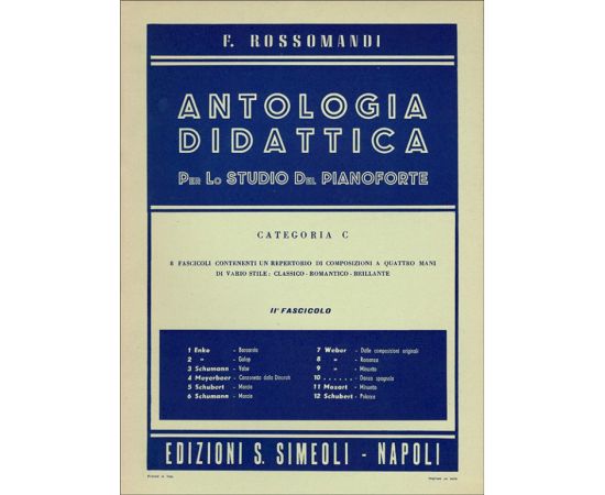 ANTOLOGIA DIDATTICA CATEGORIA C PER PIANOFORTE FASCICOLO 2 - ROSSOMANDI