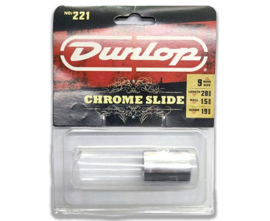 DUNLOP 221 CHROMED STEEL SLIDE MEDIUM SHORT EKO