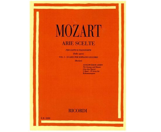 ARIE SCELTE PER CANTO E PIANOFORTE VOLUME I - MOZART