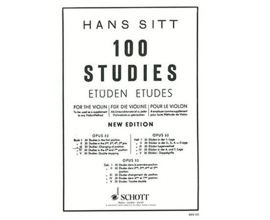 100 STUDIES OPUS 32 PARTE III FOR THE VIOLIN - SITT