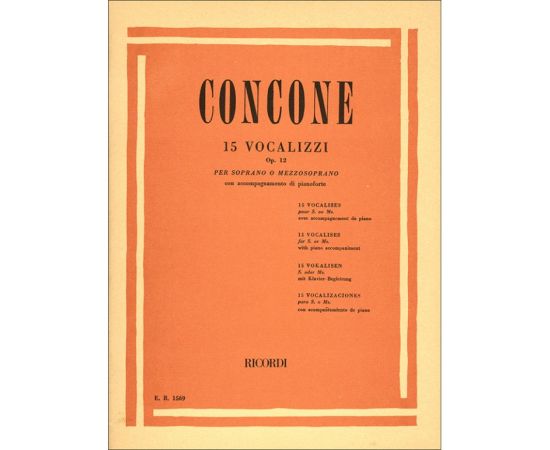 15 VOCALIZZI OPUS 12 PER SOPRANO O MEZZOSOPRANO - CONCONE