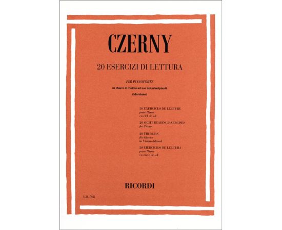 20 ESERCIZI DI LETTURA PER PIANOFORTE - CZERNY