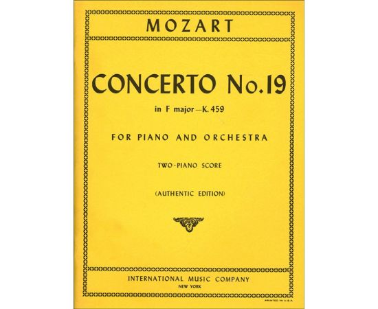 CONCERTO NUMERO 19 IN F MAJOR K 459 - MOZART