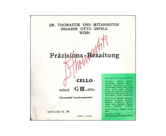 CORDA PER VIOLONCELLO MITTEL G III SOL CHROMSTAHL THOMASTIK INFELD PRAZISIONS-BE