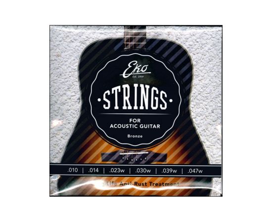 CORDIERA PER CHITARRA ACUSTICA EKO STRINGS BRONZE 10-47 LONG LIFE ANTI-RUST TREA