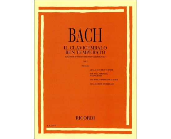 IL CLAVICEMBALO BEN TEMPERATO VOLUME I - BACH