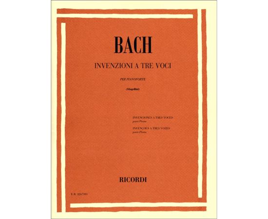 INVENZIONI A TRE VOCI PER PIANOFORTE - BACH