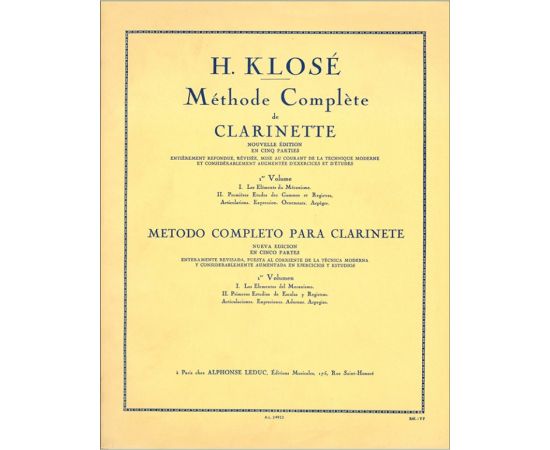 METHODE COMPLETE DE CLARINETTE - KLOSE