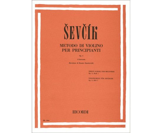 METODO DI VIOLINO PER PRINCIPIANTI OPUS 6 FASCICOLO I - SEVCIK