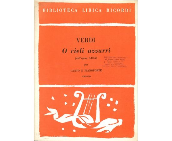 O CIELI AZZURRI PER CANTO E PIANOFORTE - VERDI