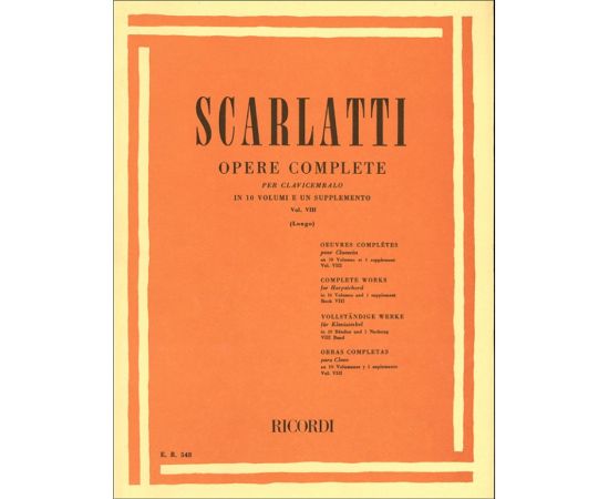 OPERE COMPLETE PER CLAVICEMBALO VOLUME 8 - SCARLATTI