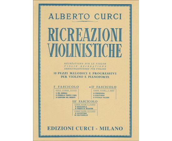 RICREAZIONI VIOLINISTICHE FASCICOLO  II - CURCI