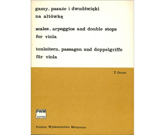 SCALES, ARPEGGIOS AND DOUBLE STOPS FOR VIOLA - GONET