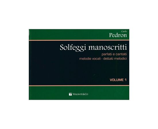 SOLFEGGI MANOSCRITTI VOLUME I - PEDRON