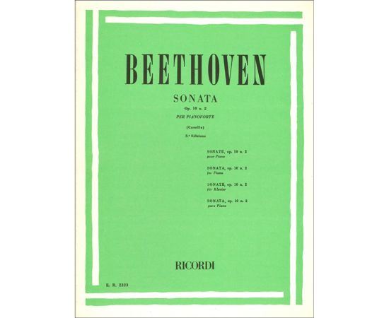 SONATA OPUS 10 NUMERO 2 PER PIANOFORTE - BEETHOVEN