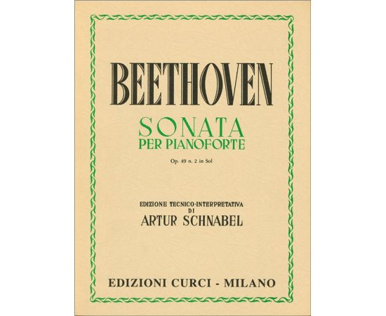 SONATA PER PIANOFORTE OPUS 49 NUMERO 2 IN Sol - BEETHOVEN