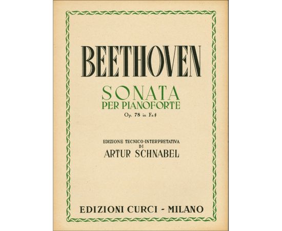 SONATA PER PIANOFORTE OPUS 78 IN FA- - BEETHOVEN