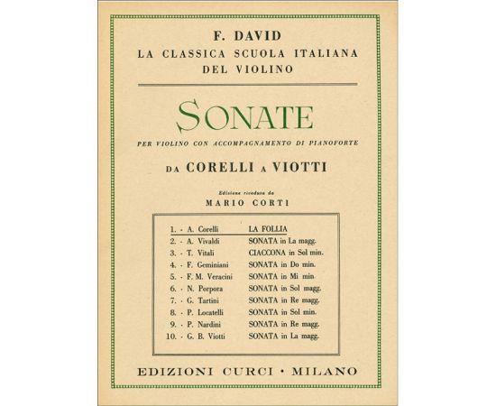 SONATE NUMERO 1 LA FOLLIA - DAVID