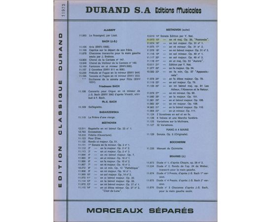 SONATE NUMERO 15 OPUS 28 "PASTORALE" - BEETHOVEN