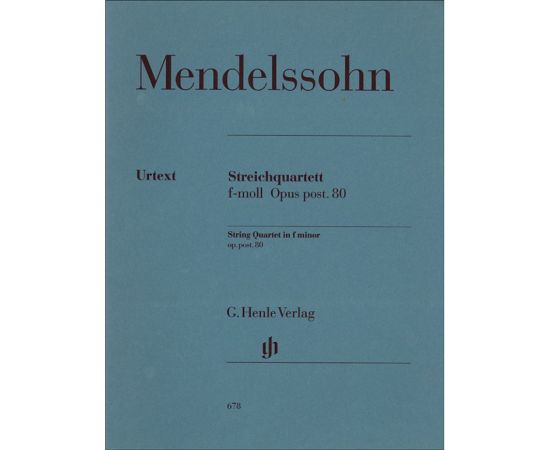 STREICHQUARTETT IN FA MINORE OP. POSTUMA 80 -   MENDELSSOHN