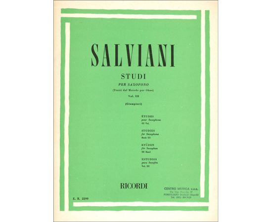 STUDI PER SAXOFONO VOLUME III - SALVIANI