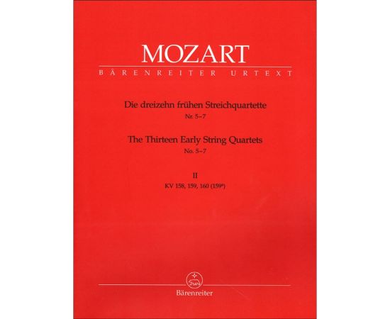 THE THIRTEEN EARLY STRING QUARTETS NUMERO 5_7 VOLUME II KV 158_159_160 - MOZART