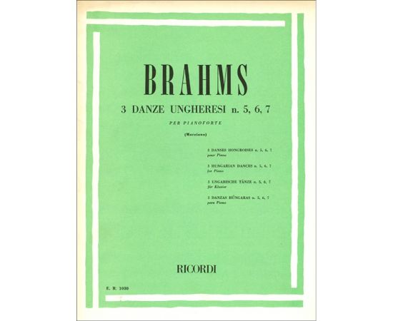 TRE DANZE UNGHERESI N. 5-6-7  JOHANNES BRAHMS