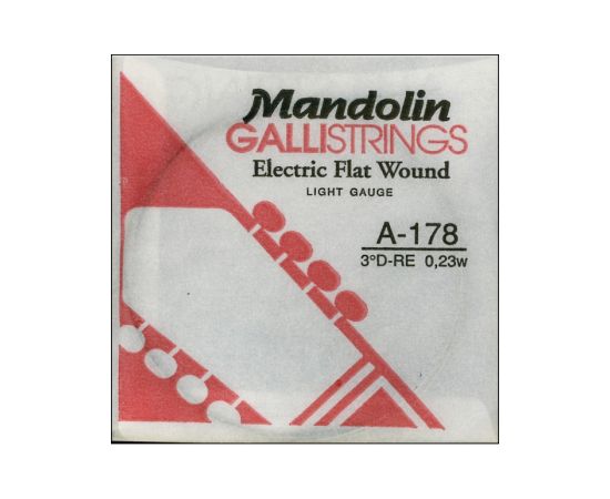 CORDA PER MANDOLINO GALLISTRINGS ELETRIC FLAT WOUND LIGHT GAUGE A-178 3° D-RE