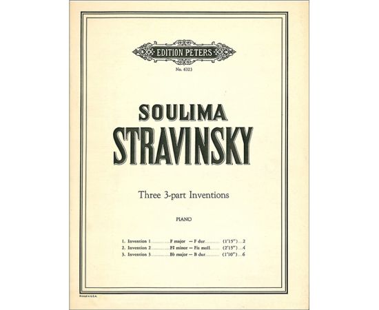 THREE 3-PART INVENTIONS FOR PIANO - STRAVINSKY