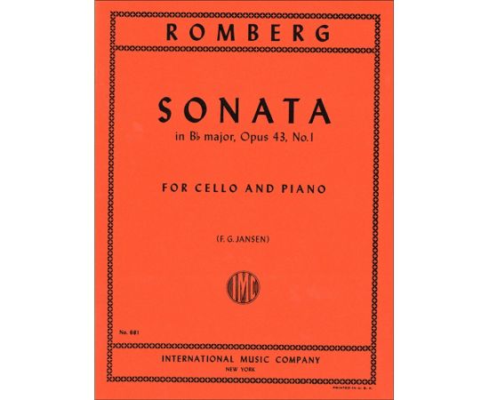 SONATA IN Bb MAJOR OPUS 43 NUMERO 1 FOR CELLO AND PIANO - ROMBERG