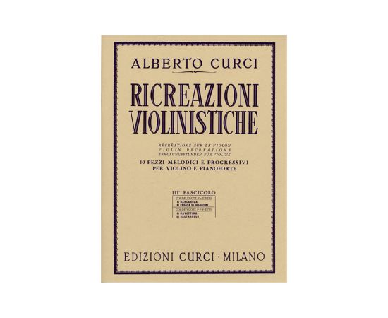 RICREAZIONI VIOLINISTICHE FASCICOLO  III - CURCI