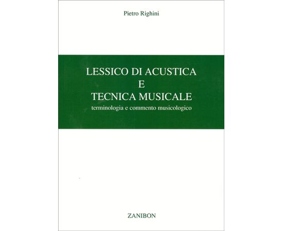 Lessico Di Acustica E Tecnica Musicale