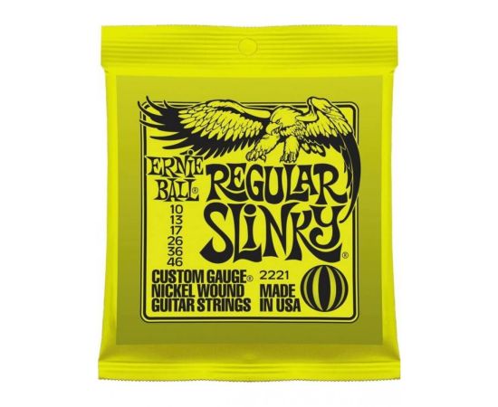 CORDIERA ELETTRICA PER CHITARRA ERNIE BALL 2221 NICKEL WOUND 10-46 REGULAR SLINK